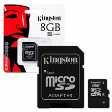 Карта памяти 8Gb Kingston карта microSD (с адаптером) TF-карта Class 10