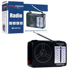 Радиоприемник Переносной MRM-POWER MR-607AC (AM/FM/SW1-2) проигрыватель, Питание: 220В